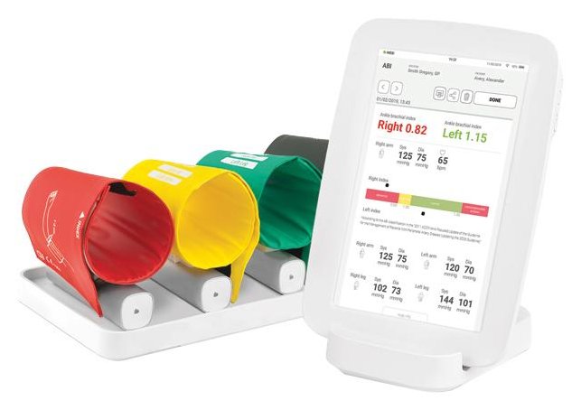 Appareil MESI mTABLET ABI avec ses brassards de couleur et sa tablette