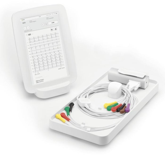 Appareil MESI mTABLET ECG avec ses électrodes et sa tablette