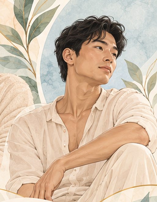 Illustration à l’aquarelle d’un jeune homme au regard confiant